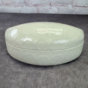 Coach White Embossed Clamshell Case Sunglasses